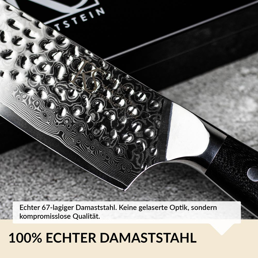 Damastmesser mit Glasfaser Griff