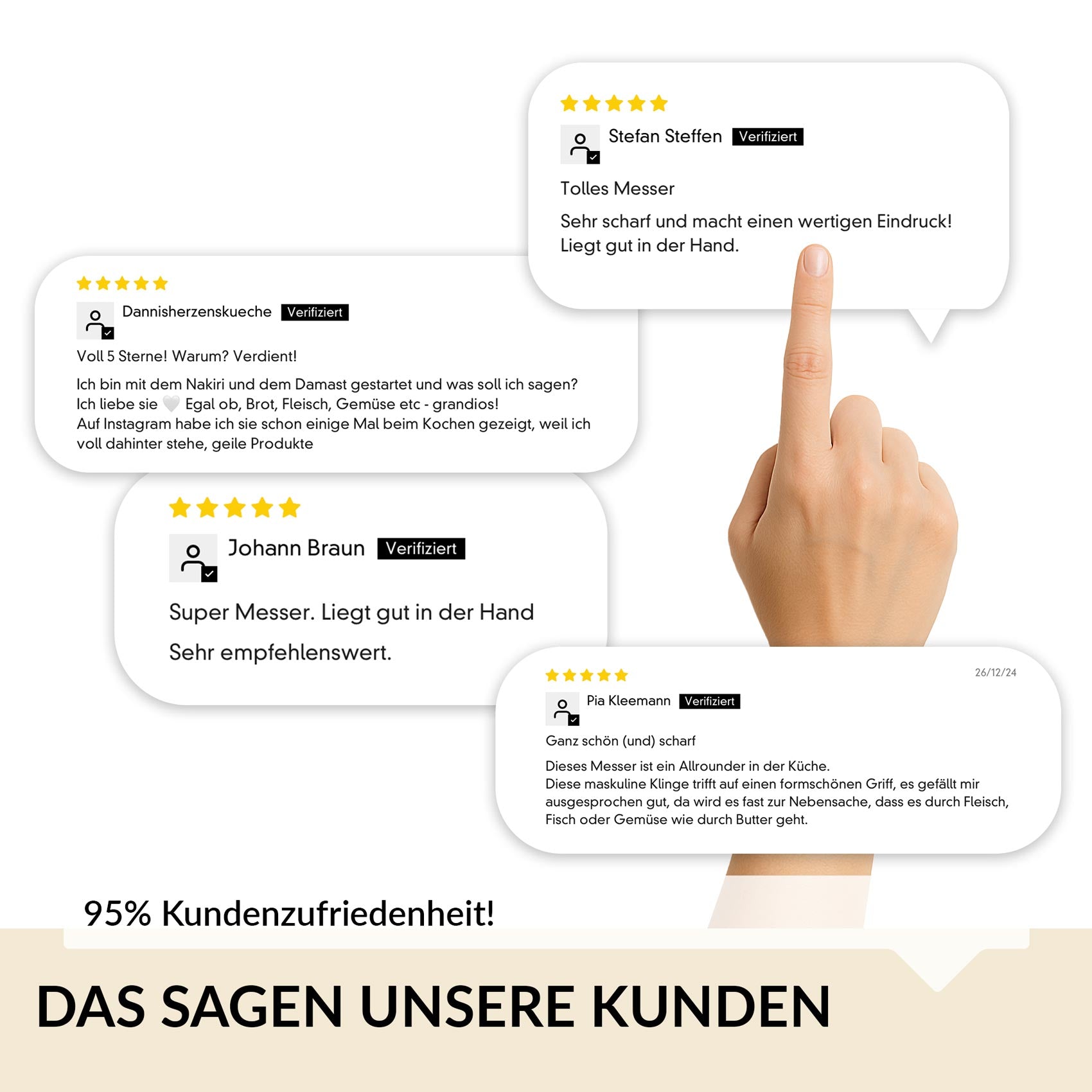 Damastmesser mit Glasfaser Griff