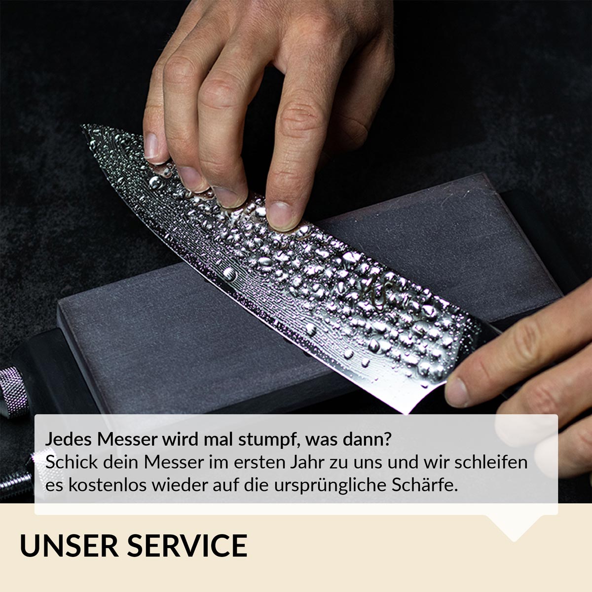 [B-Ware] Damastmesser mit Olivenholzgriff