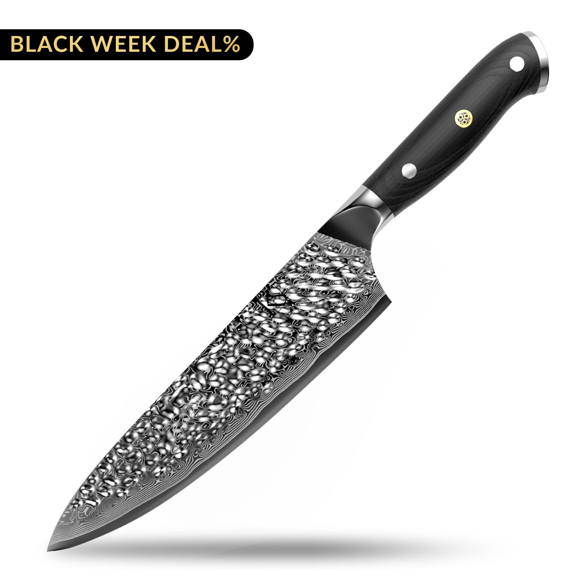 Damastmesser mit Glasfaser Griff