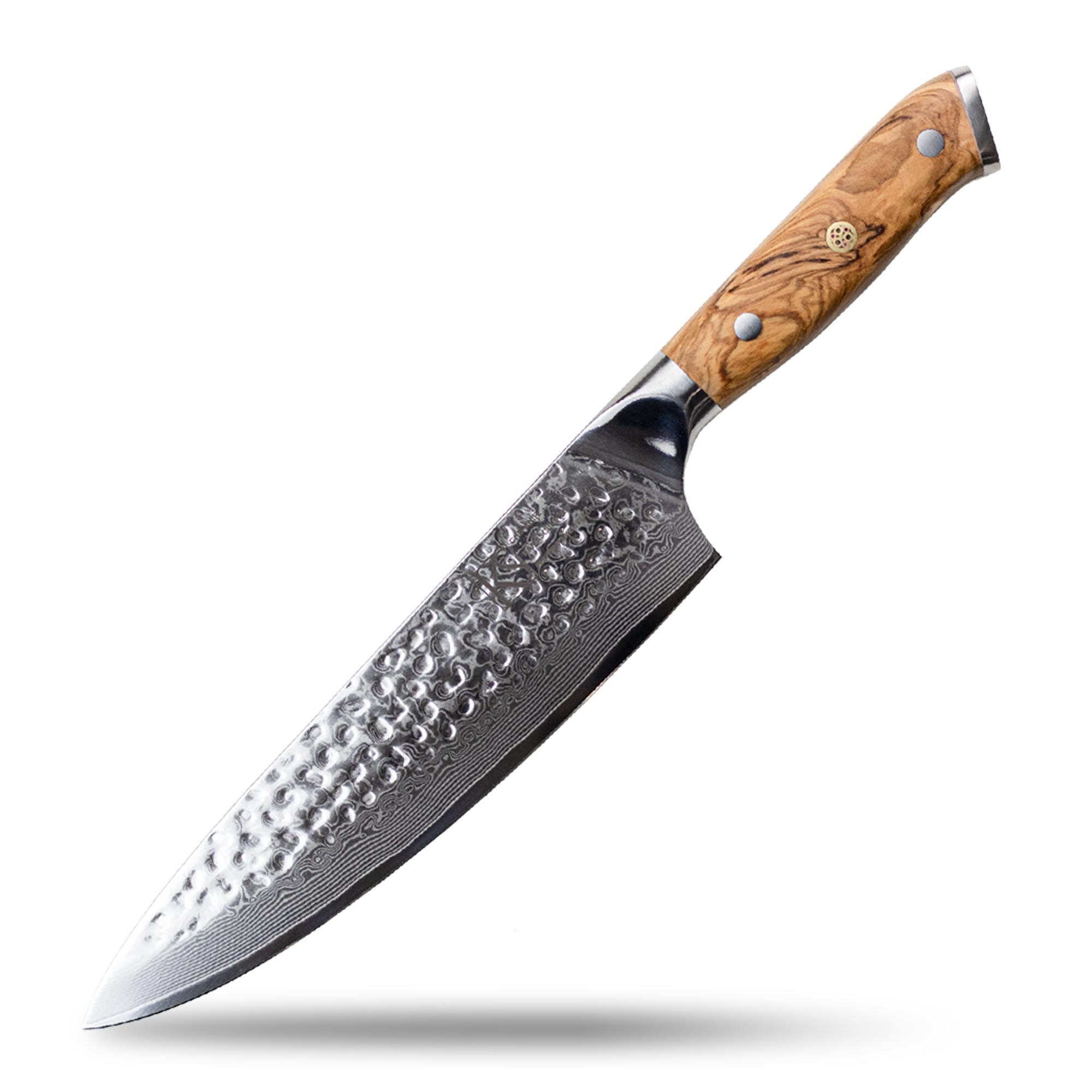 [B-Ware] Damastmesser mit Olivenholzgriff